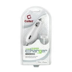 PIPHGW - Cellet MFi 5 Watt / 1 Amp Car Charger With Blue LED For Apple IPhone 4, 3GS, 3G, IPod Touch, & Nano