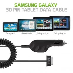 Cellet PSAMTABX - Samsung Car Charger, Samsung 30 Pin Car Charger With Coil Cable Full Catalog