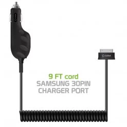 Cellet PSAMTABX - Samsung Car Charger, Samsung 30 Pin Car Charger With Coil Cable Full Catalog