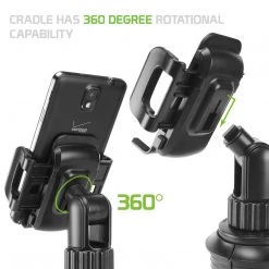 GoCellet PH600 - Cellet Car Phone Mount Holder Car Cup Holder Phone Holder Mount, Adjustable Compatible With Apple IPhone 12 Pro Max Mini 11 SE XS XR X 8 Plus Samsung Note 20 10 Galaxy S21 S20 Moto Pixel