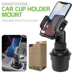 GoCellet PH600 - Cellet Car Phone Mount Holder Car Cup Holder Phone Holder Mount, Adjustable Compatible With Apple IPhone 12 Pro Max Mini 11 SE XS XR X 8 Plus Samsung Note 20 10 Galaxy S21 S20 Moto Pixel