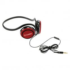 Full Catalog EP3560RD - Cellet Red 3.5mm Stereo Neckband Earhook Hands Free Headset With Microphone (on & Off Switch)