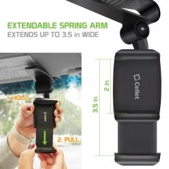 PH700 - Cellet Sun Visor Clip Phone Mount Holder With 360 Degree Rotation Compatible To IPhone XS Max, XS/XR, 8/8 Plus, Samsung Galaxy S10, S10 Plus, S10e, Note 9/8/7, LG V50, V40 ThinQ, G7 ThinQ