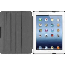 Cellet Full Catalog LAPPIPD303 - Apple IPad 3 Black Leather Case With Media Kickstand 4 Adjustable Angles