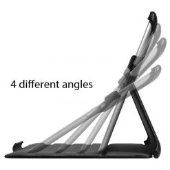 Cellet Full Catalog LAPPIPD303 - Apple IPad 3 Black Leather Case With Media Kickstand 4 Adjustable Angles