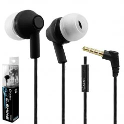 Full Catalog KEP320BK - Cellet Black ENCORE 3.5mm Stereo Hands Free Rubberized Earbuds