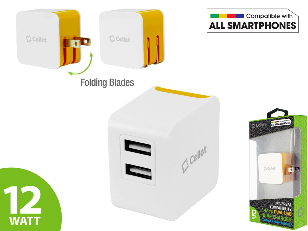 TCMICRONB - Cellet Universal High Powered 12W/2.4A Dual USB Home Charger UL & DOE 6 CERTIFIED (Cable Sold Separately) Full Catalog 6 TCMICRONB - Cellet Universal High Powered 12W/2.4A Dual USB Home Charger UL & DOE 6 CERTIFIED (Cable Sold Separately) Full Catalog