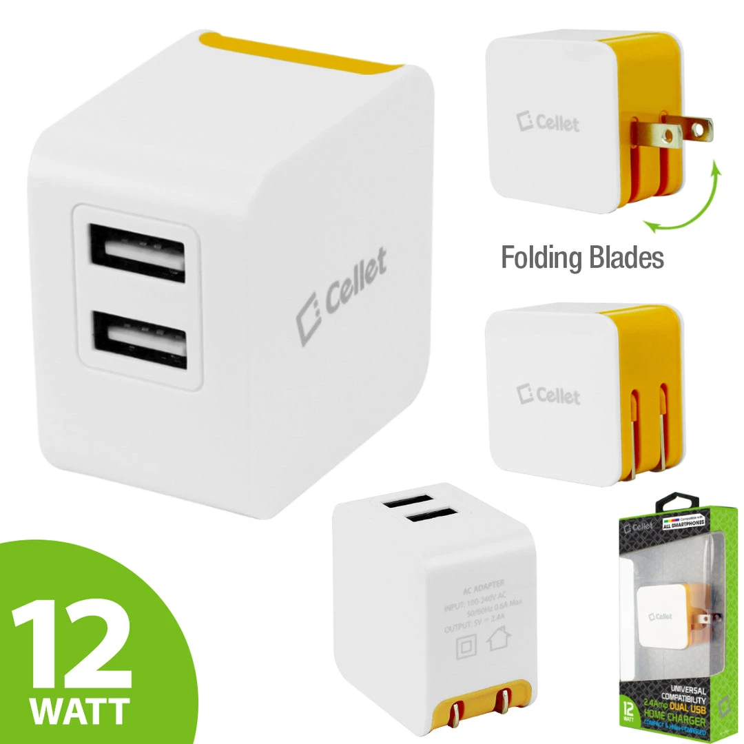 TCMICRONB - Cellet Universal High Powered 12W/2.4A Dual USB Home Charger UL & DOE 6 CERTIFIED (Cable Sold Separately) Full Catalog 1 TCMICRONB - Cellet Universal High Powered 12W/2.4A Dual USB Home Charger UL & DOE 6 CERTIFIED (Cable Sold Separately) Full Catalog