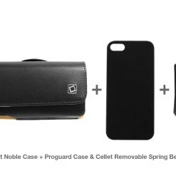 NOBLE5TC - Cellet Noble Case For IPhone 5, 5s, SE + Proguard Case & Cellet Removable Spring Belt Clip