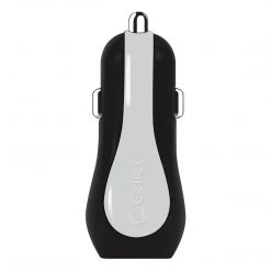 PUSB2ADWB - Cellet RapidCharge 12W 2.4A Dual USB Car Charger For Android And Apple Devices - White