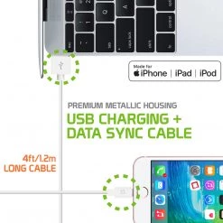 DAAPP5WB -iPhone Charging Cable, Cellet Apple Lightning 8 Pin To USB Sync & Data Charging Cable - White Full Catalog