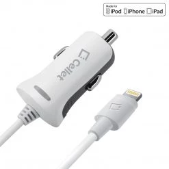 GoCellet PAPP5GWB- MFI Certified Lightning Car Charger 2.4 Amp - 4Ft -White