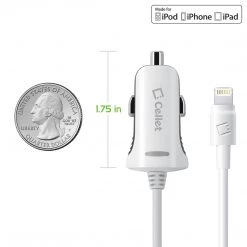 GoCellet PAPP5GWB- MFI Certified Lightning Car Charger 2.4 Amp - 4Ft -White