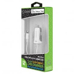 GoCellet PAPP5GWB- MFI Certified Lightning Car Charger 2.4 Amp - 4Ft -White