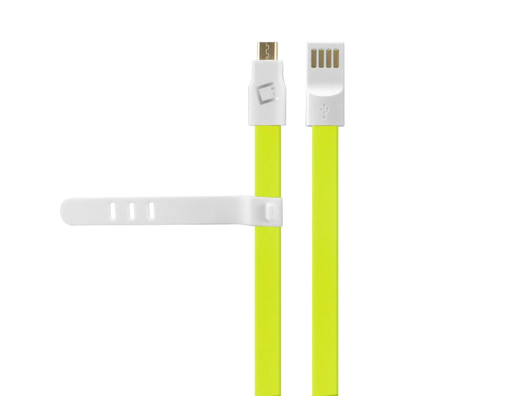 DAMICROGGR -Cellet 3 Ft. Flat Wire Micro USB Charging/Data Sync Cable - Green 3 DAMICROGGR -Cellet 3 Ft. Flat Wire Micro USB Charging/Data Sync Cable - Green