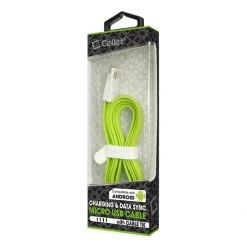 DAMICROGGR -Cellet 3 Ft. Flat Wire Micro USB Charging/Data Sync Cable - Green 11 DAMICROGGR -Cellet 3 Ft. Flat Wire Micro USB Charging/Data Sync Cable - Green