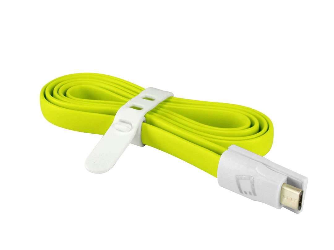 DAMICROGGR -Cellet 3 Ft. Flat Wire Micro USB Charging/Data Sync Cable - Green 2 DAMICROGGR -Cellet 3 Ft. Flat Wire Micro USB Charging/Data Sync Cable - Green