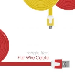 DAMICROHPK - Cellet 4 Ft. Flat Wire Micro USB Charging/Data Cable - Pink