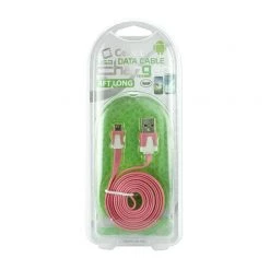 DAMICROHPK - Cellet 4 Ft. Flat Wire Micro USB Charging/Data Cable - Pink