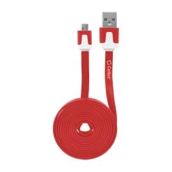 DAMICROHRD - Cellet 4 Ft. Flat Wire Micro USB Charging/Data Cable -Red