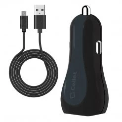 PMICROMS21BK - Cellet Rapid Charge 12W 2.4A Dual USB Car Charger With Micro USB Cable - Black Full Catalog