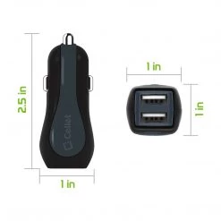 PMICROMS21BK - Cellet Rapid Charge 12W 2.4A Dual USB Car Charger With Micro USB Cable - Black Full Catalog