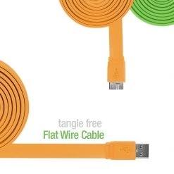 DAUSB30FBK - Cellet SuperSpeed USB 3.0 Type A To Micro-B Flat Cable - Black Full Catalog