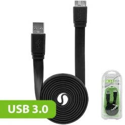 DAUSB30FBK - Cellet SuperSpeed USB 3.0 Type A To Micro-B Flat Cable - Black Full Catalog