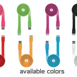 Full Catalog DAUSB30FHPK - Cellet SuperSpeed USB 3.0 Type A To Micro-B Flat Cable - Hot Pink