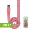 Full Catalog DAUSB30FHPK - Cellet SuperSpeed USB 3.0 Type A To Micro-B Flat Cable - Hot Pink