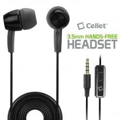 EP35PSTBK - Cellet 3.5mm Hands Free Stereo Earphones With Microphone - Black