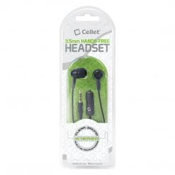 EP35PSTBK - Cellet 3.5mm Hands Free Stereo Earphones With Microphone - Black