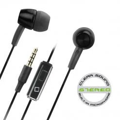 EP35PSTBK - Cellet 3.5mm Hands Free Stereo Earphones With Microphone - Black