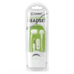 Full Catalog EP35PSTWT - Cellet 3.5mm Hands Free Stereo Earphones With Microphone - White