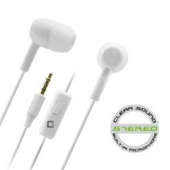 Full Catalog EP35PSTWT - Cellet 3.5mm Hands Free Stereo Earphones With Microphone - White