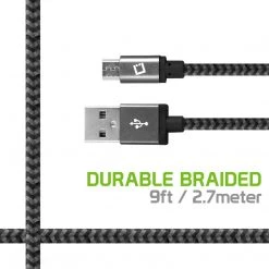 DAMICRO9 - Cellet Premium Braided & Metallic Housing 9 Ft. Micro USB Charging / Data Cable Full Catalog