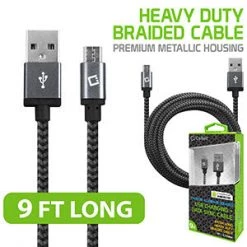 DAMICRO9 - Cellet Premium Braided & Metallic Housing 9 Ft. Micro USB Charging / Data Cable Full Catalog