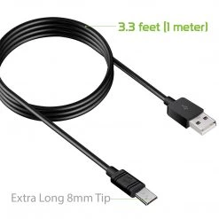 Full Catalog DAMICROL8 - Cellet Extra Long 8mm Tip Micro USB Charging & Data Sync Cable
