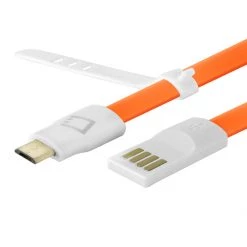 DAMICROGOR - Cellet 3 Ft. Flat Wire Micro USB Charging/Data Sync Cable - Orange 9 DAMICROGOR - Cellet 3 Ft. Flat Wire Micro USB Charging/Data Sync Cable - Orange