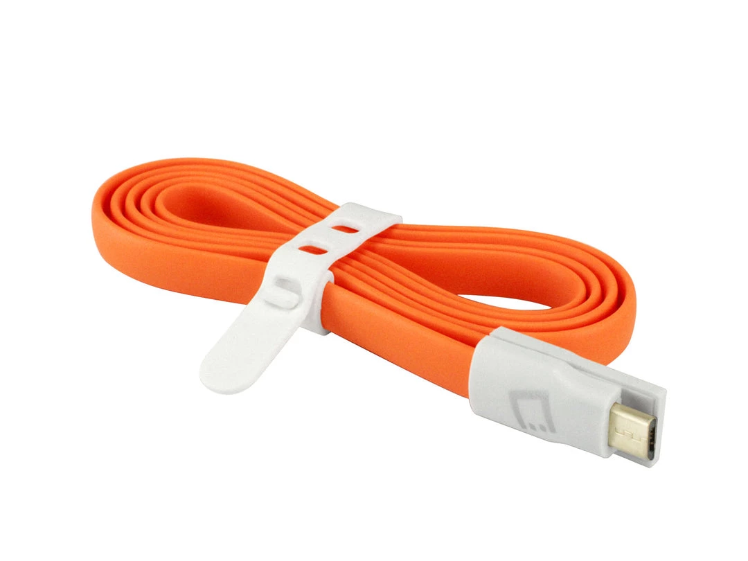 DAMICROGOR - Cellet 3 Ft. Flat Wire Micro USB Charging/Data Sync Cable - Orange 2 DAMICROGOR - Cellet 3 Ft. Flat Wire Micro USB Charging/Data Sync Cable - Orange