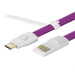 Full Catalog DAMICROGPR - Cellet 3 Ft. Flat Wire Micro USB Charging/Data Sync Cable - Purple