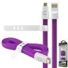 Full Catalog DAMICROGPR - Cellet 3 Ft. Flat Wire Micro USB Charging/Data Sync Cable - Purple