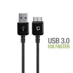 Cellet Wholesale DAUSB30GBK - 3.0 USB CABLE BLACK