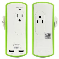 Full Catalog TP565 - Cellet Compact 2 Outlet Surge Protector + Dual Optimized For IPhone USB Ports, 3.4Amp High Power Output Travel Charger (DOE6 And UL Certified)