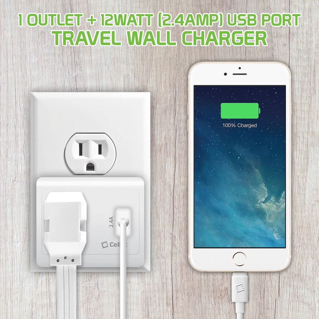 TP340 - Cellet UL Certified 1 Outlet + 12Watt (2.4Amp) USB Port Travel Charger Full Catalog 4 TP340 - Cellet UL Certified 1 Outlet + 12Watt (2.4Amp) USB Port Travel Charger Full Catalog