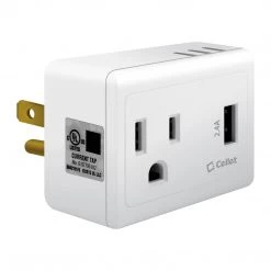 TP340 - Cellet UL Certified 1 Outlet + 12Watt (2.4Amp) USB Port Travel Charger Full Catalog