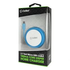 Full Catalog TMMICROBL - Cellet Cord Keeper 5Watt (1Amp) Micro USB Home Wall Charger - Blue