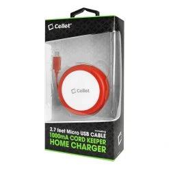 Full Catalog TMMICRORD - Cellet Cord Keeper 5Watt (1Amp) Micro USB Home Wall Charger - RED