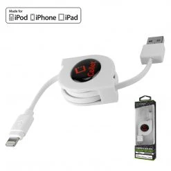 GoCellet Full Catalog DAAPP8RWT - Retractable IPhone Lightning USB Charging Cable MFI Certified - White