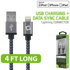 DAAPP5JBK - Cellet Apple Licensed 4 Ft, Lightning 8 Pin To USB Charging / Data Sync Cable - Black Full Catalog